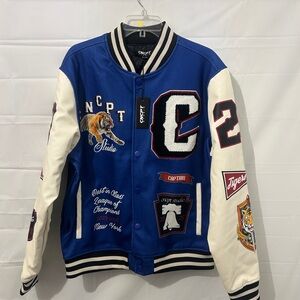 Blue and White Varsity Jacket